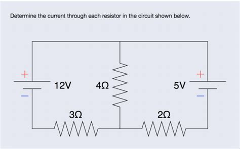 Find the currents through each resistor in the circuit .